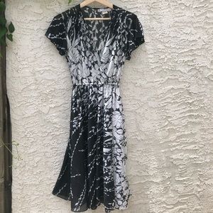 Vintage sheer surplice midi dress